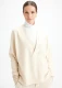 Women's Maxiscoll V-neck sweater wool on the outside and cotton on the skin - Almond