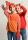 Dieghino Children's Gloves in Regenerated Cashmere - Red/orange
