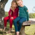 Leggings bambini unisex in lana bio e seta - Blu