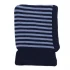 Balaclava in organic merino wool - Navy blue/blue striped