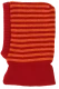 Balaclava in organic merino wool - Red striped