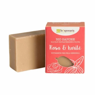 Organic soap with extra virgin olive oil Rose and Shea for sensitive skin_48482