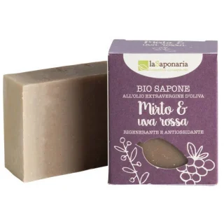 Organic oil solid soap with Myrtle and red grapes_52543
