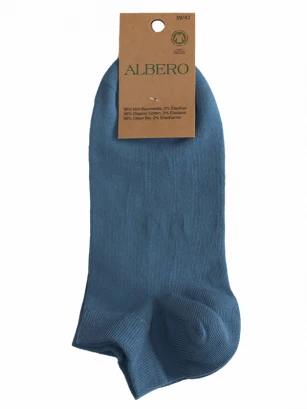 Sneaker socks denim blue in organic cotton Albero Natur_53423