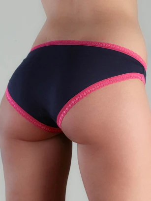 Panty bicolor with lace in organic cotton_53440