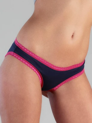 Panty bicolor with lace in organic cotton_53441