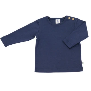Navy organic cotton long sleeve shirt_69282