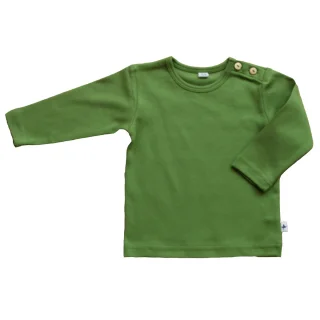 Green organic cotton long sleeve shirt_54079