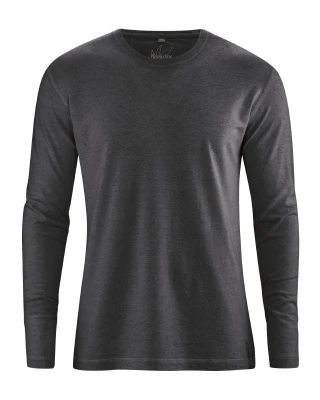 Hemp Basic long sleeve shirt Black_55071