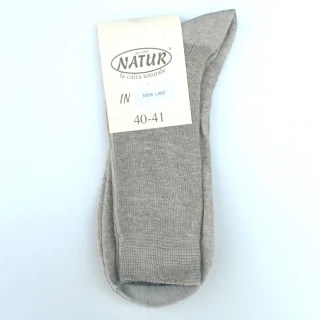 Short socks in natural flax fiber_61537
