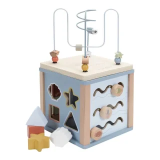 Activity cube in wood Adventure Blue_72477