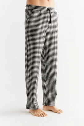 Homewear Grigio pantaloni pigiama uomo in 100% cotone biologico_92727