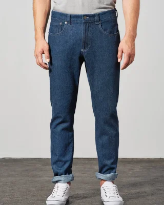 Men's Blue Denim Rinse Jeans in hemp and organic cotton_93491