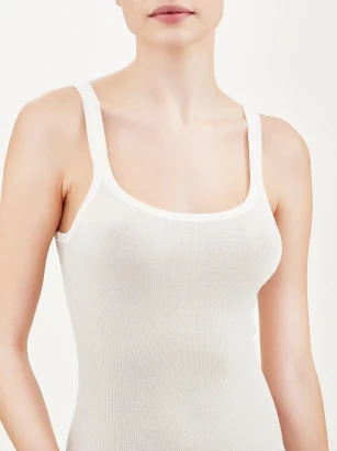 Shoulder strap vest top in soft merino wool_88731