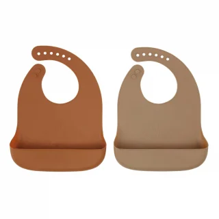 Waterproof bibs with pocket 2 pieces in food-grade silicone_68402