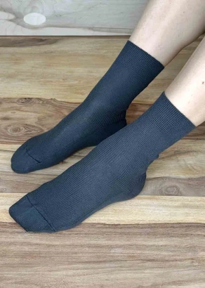 Grey/Black short socks in organic cotton_107331