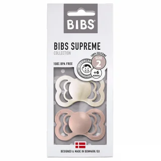 BIBS Supreme pacifiers 2 pcs Ivory and Blush Pink_69389