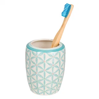 LOU toothbrush holder in hand painted glazed ceramic_71384