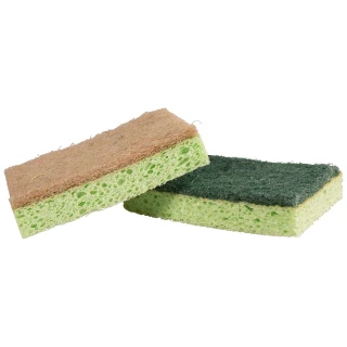 Dishwashing and scouring sponge with natural fibers, 2 pcs._71462