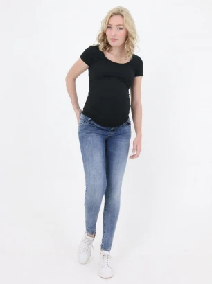Sustainable Jeans for Pregnancy super skinny stone wash_77991