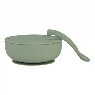 Baby food set with bowl with lid and spoon in food-grade silicone_79367