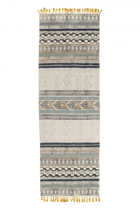 Runner rug ETHNO GOLD 70x210 in pure GoodWeave cotton_80616