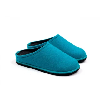 Slipper FLUO BLUE/ANTHRACITE Easy in pure wool felt_83290