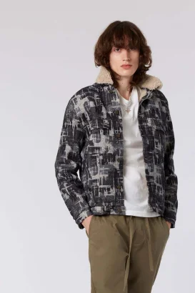 EVER - Fleece Lined Organic Cotton Jacket Indigo_84742