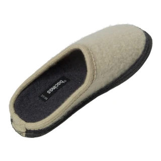 Slippers in pure boiled wool Wool White_85730