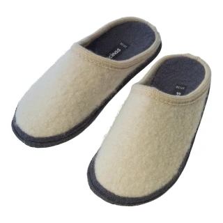 Slippers in pure boiled wool Wool White_85731