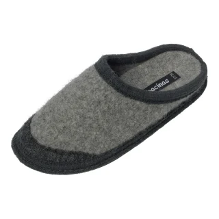 Slippers in pure boiled wool Bicolor  GREY-DARKGREY_85739