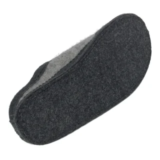 Slippers in pure boiled wool Bicolor  GREY-DARKGREY_85743
