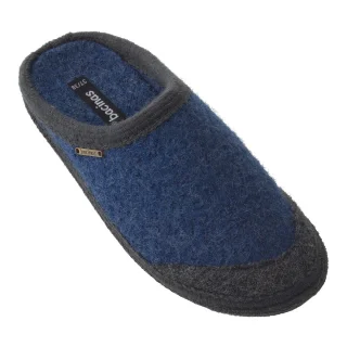 Slippers in pure boiled wool Bicolor BLUEJEANS-GREY_85745