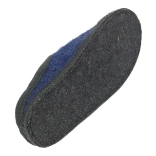 Pantofole in pura lana cotta Blu jeans-Grigio_85747