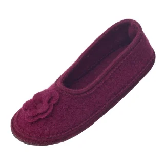 Women's ballet slippers in pure boiled wool Orchid_85760