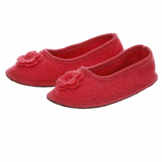 Women's ballet slippers in pure boiled wool Coral_85897