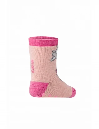 Anti-slip pink ABS socks kids children alpaca wool_86540