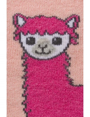 Anti-slip pink ABS socks kids children alpaca wool_86543