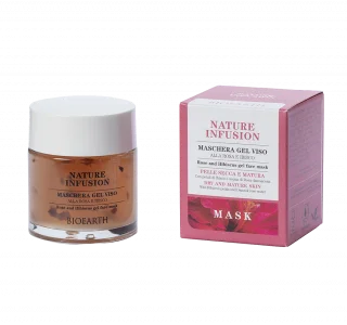 Face mask with Hibiscus petals and Damask Rose water Bioearth_87005