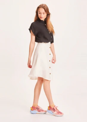 Layla skirt with belt and buttons in Linen and Tencel_92153