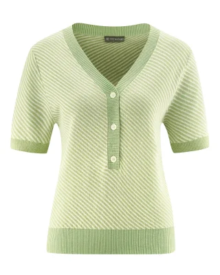Knitted pullover for women in hemp and organic cotton_92618