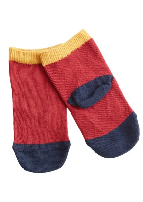 Socks for children red/blue/yellow in organic cotton_91321