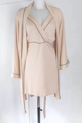 Kimono dressing gown in organic bamboo and cotton_89299
