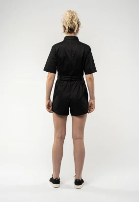 Sanela Black women's jumpsuit in Organic Cotton_89899
