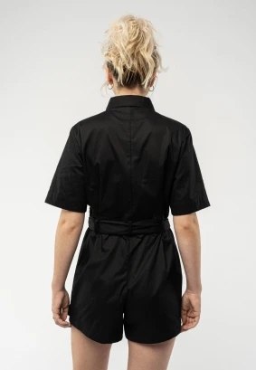 Sanela Black women's jumpsuit in Organic Cotton_89901