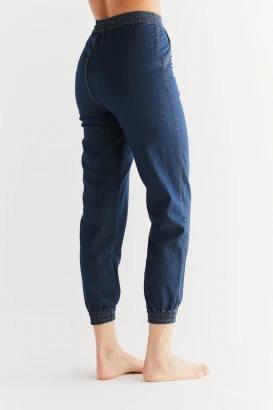 Jogger woman jeans in organic cotton - Midnight Blue_91397