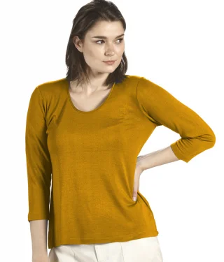 3/4 sleeve shirt for women in pure burette silk_93525
