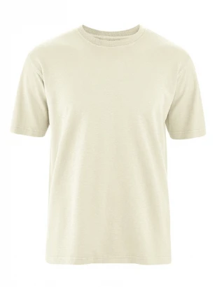 Man basic t-shirt in hemp and organic cotton Natural White_93451