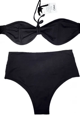 Bandeau bikini with high cotton briefs_93877