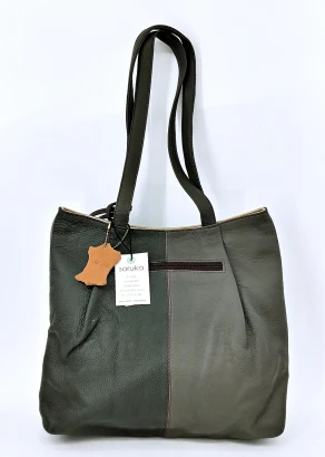 Celin Shopper Bag in Fair Trade recycled leather_103762